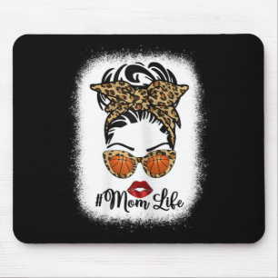 Alfombrilla De Ratón Mamá con sangre Life Messy Bun Baloncesto Hair Mot