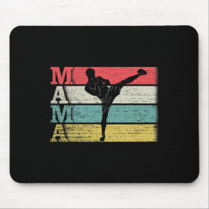 Alfombrilla De Ratón Mamá de Kickboxing Retro Vintage Silueta de Kickbo