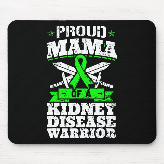 Alfombrilla De Ratón Mamá De Una Enfermedad De Riñón Guerrero Concienci (Frente)