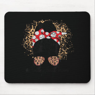 Alfombrilla De Ratón Mamá de voleibol desordenada marioneta leopardo de
