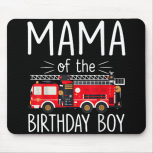 Alfombrilla De Ratón Mamá del niño cumpleaños bombero camión bombero Fa