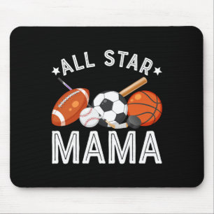 Alfombrilla De Ratón Mamá Estrella del Niño Cumpleañero Fútbol Sketll