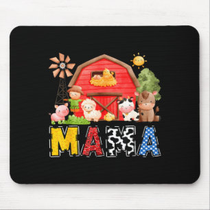 Alfombrilla De Ratón Mama granja vaca roja cumpleaños niño coincidente