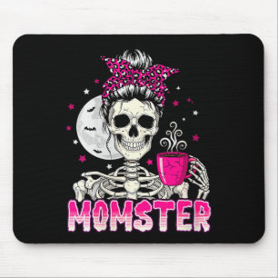 Alfombrilla De Ratón Mamá monstruo calavera mujer amante del café de Ha
