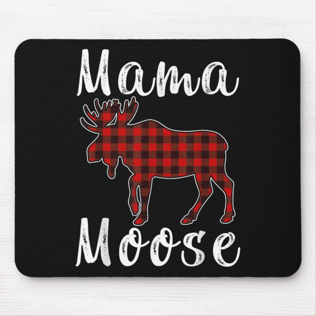 Alfombrilla De Ratón Mama Moose Family Christmas Pajama Red&amp; Black  (Frente)