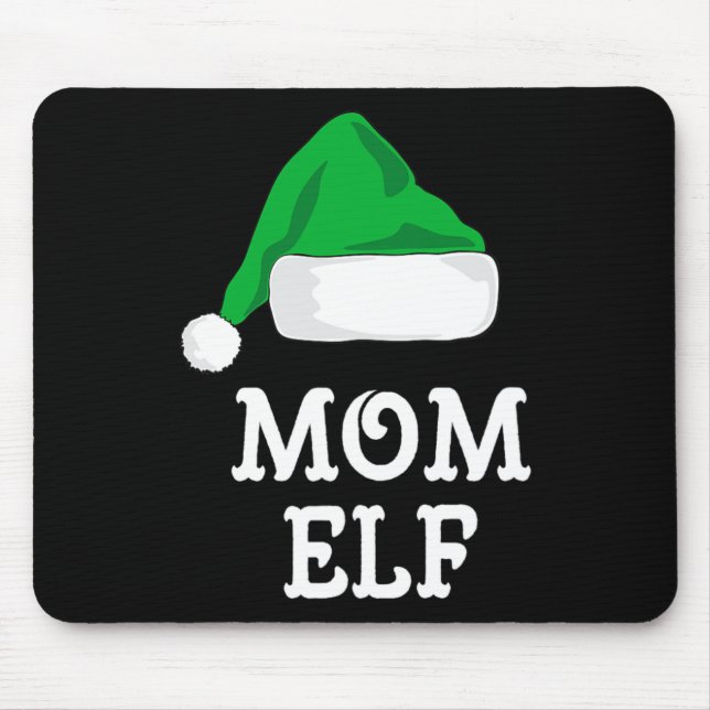Alfombrilla De Ratón Mamá Navidades Elf Comparten Con Familia Pj Pajama (Frente)