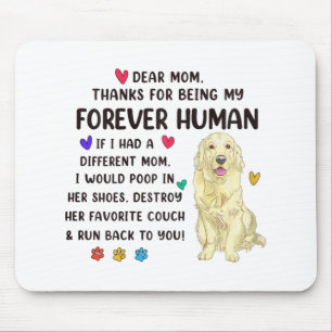 Alfombrilla De Ratón Mamá para siempre Crema Humana Golden Retriever Mo