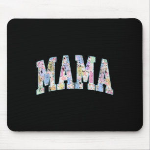 Alfombrilla De Ratón Mama Pascua Retro Varsity Letras Grandes Colorido 