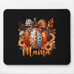 Alfombrilla De Ratón Mama Thankding Leopard Pumpkin Sunflower Coquet
