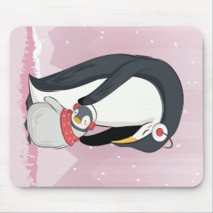 Alfombrilla De Ratón Mamá Y Niño Pingüino   Regalos Para El Bebé