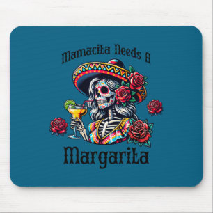 Alfombrilla De Ratón Mamacita necesita un esqueleto borracho de margari