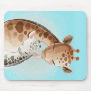 Alfombrilla De Ratón Mami Y Baby Giraffe Regalo Para El Bebé
