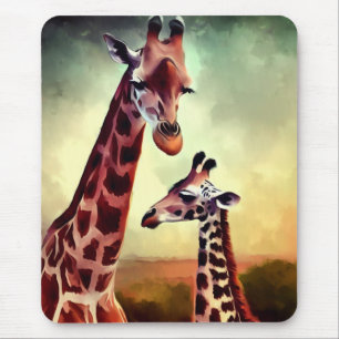 Alfombrilla De Ratón Mami Y Giraffe De Bebé