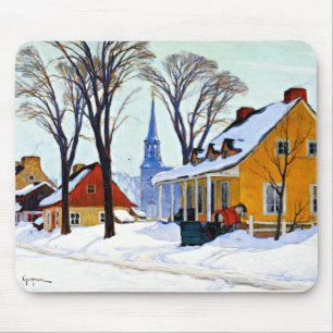 Alfombrilla De Ratón Mañana de invierno, arte fino de Clarence Gagnon