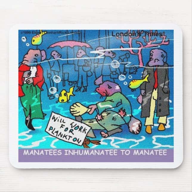 Alfombrilla De Ratón Manatees Inhumanate Funny Tees Mugs Cards Etc (Frente)