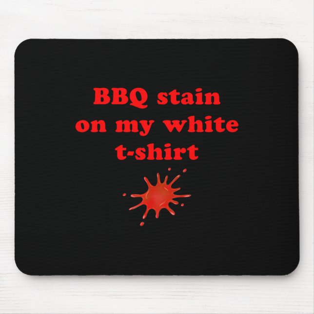 Alfombrilla De Ratón Mancha Bbq En Mi Blanco 2 (Frente)