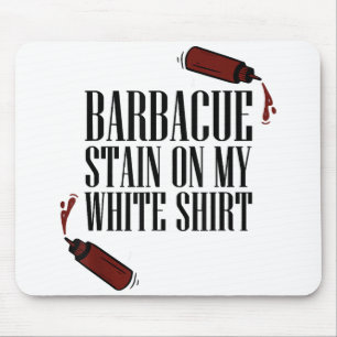 Alfombrilla De Ratón Mancha de barbacoa en mi blanco