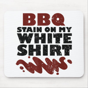 Alfombrilla De Ratón Mancha de barbacoa en mi blanco
