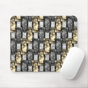Alfombrilla De Ratón Manchas grises y doradas, piezas rectangulares tal