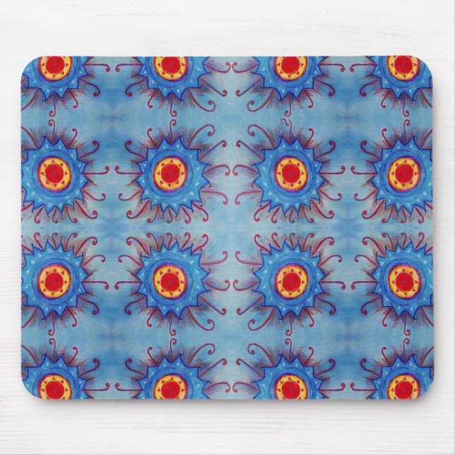 Alfombrilla De Ratón Mandala azul Mousepad (Frente)
