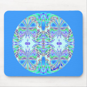 Alfombrilla De Ratón "Mandala azul" Mousepad de la mariposa