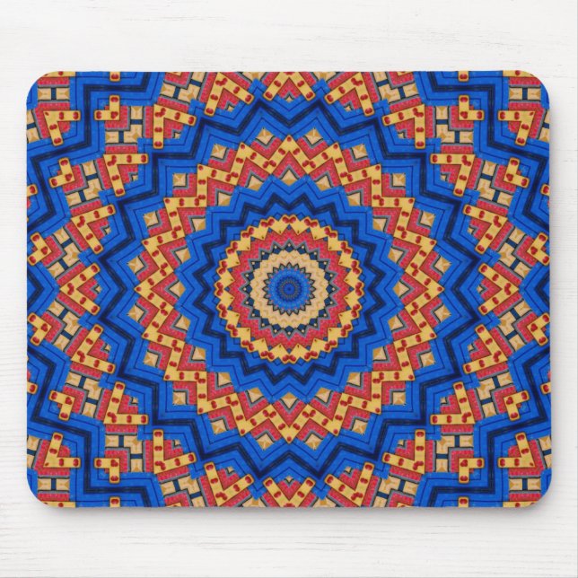 Alfombrilla De Ratón Mandala azul naranja (Frente)