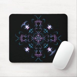 Alfombrilla De Ratón Mandala azul y púrpura electrificante