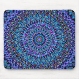 Alfombrilla De Ratón Mandala Boho Azul Verde azulado Morado Peacock Gol