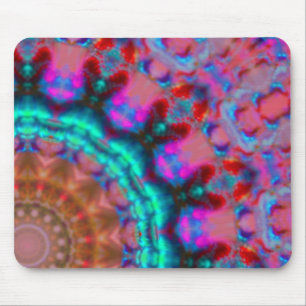 Alfombrilla De Ratón Mandala-colorrosa-rojo-azul-caleidoscopio rm