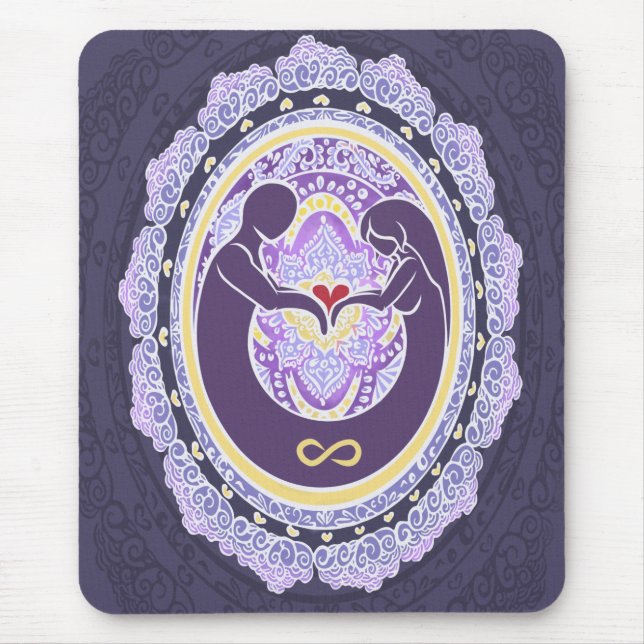 Alfombrilla De Ratón Mandala de amor eterno (Frente)
