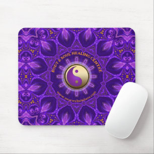 Alfombrilla De Ratón Mandala de curación de energía rosada de oro púrpu