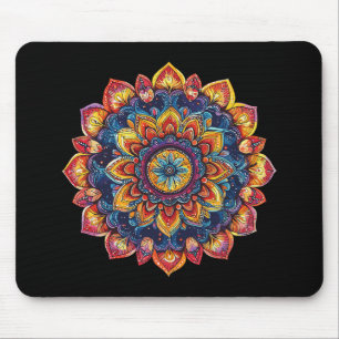 Alfombrilla De Ratón Mandala de Loto Sagrado Estilo Festival Hippie