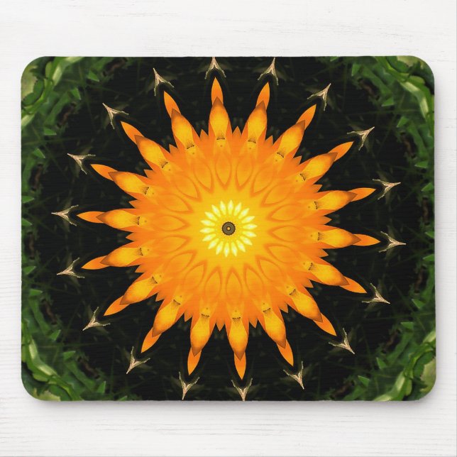 Alfombrilla De Ratón Mandalá de Sol Radiante Arte de Caleidoscopio (Frente)