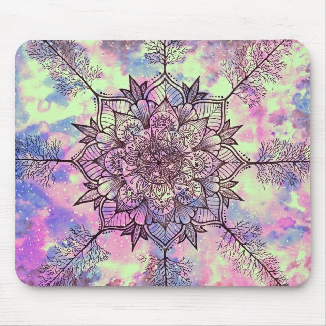 Alfombrilla De Ratón Mandala del árbol de la galaxia (Frente)