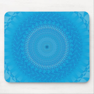 Alfombrilla De Ratón Mandala del sol azul claro