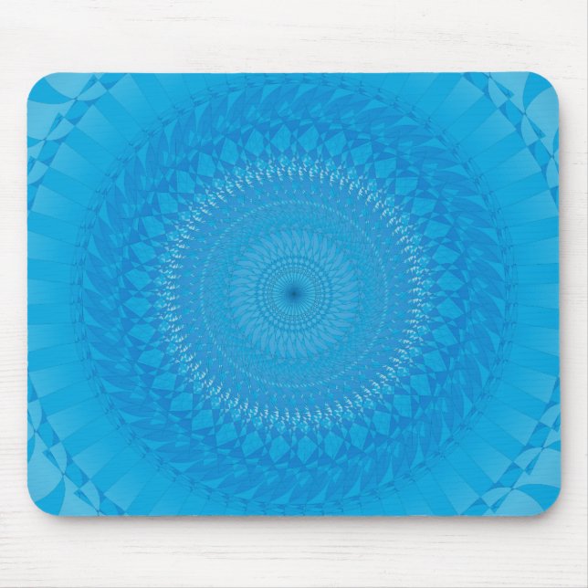 Alfombrilla De Ratón Mandala del sol azul claro (Frente)