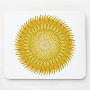 Alfombrilla De Ratón Mandala del sol en amarillo