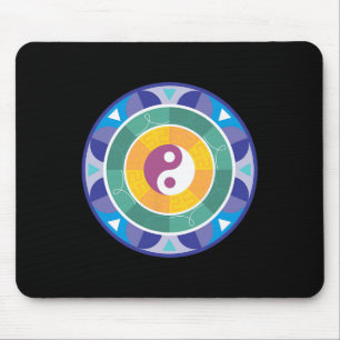 Alfombrilla De Ratón Mandalá Espiritual Arcoíris Chino Yin Yang