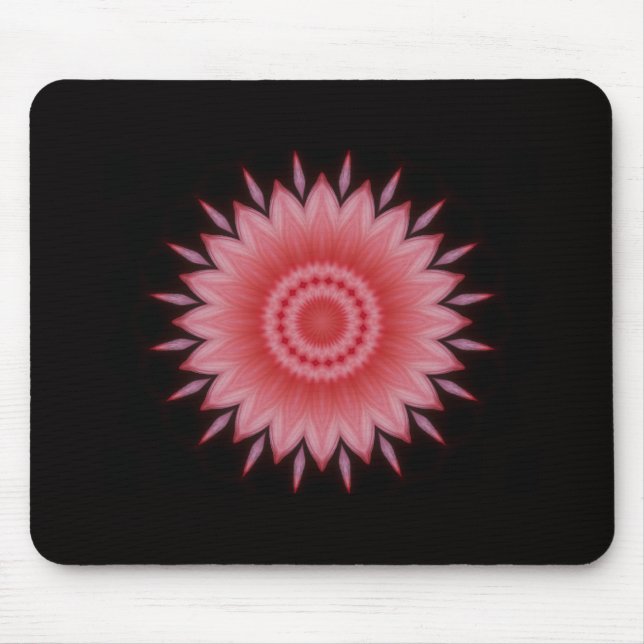 Alfombrilla De Ratón Mandala flor en rosa (Frente)