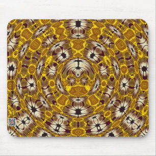 Alfombrilla De Ratón Mandalá Floral Dorado Patrón Boho