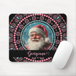 Alfombrilla De Ratón Mandala floral Retro Santa Pinkmas personalizada