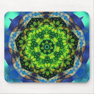 Alfombrilla De Ratón Mandala geométrica Mousepad del círculo verde de