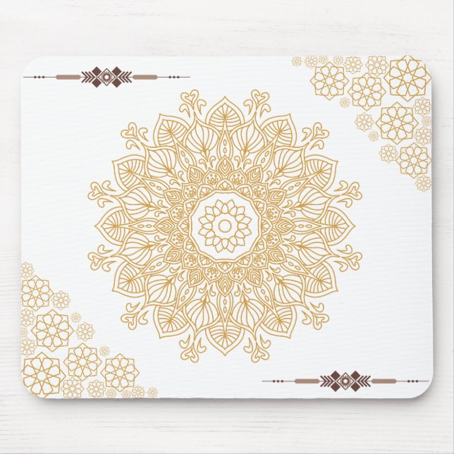Alfombrilla De Ratón Mandala Gold Mouse Pad (Frente)