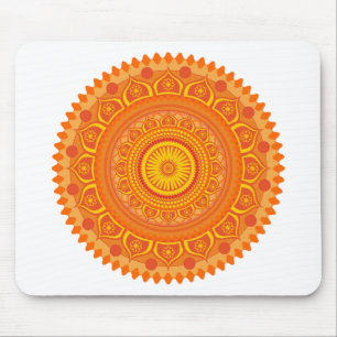 Alfombrilla De Ratón mandala india Naranja