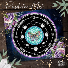Mandalá Mariposa Púrpura Floral Péndulo Psíquico