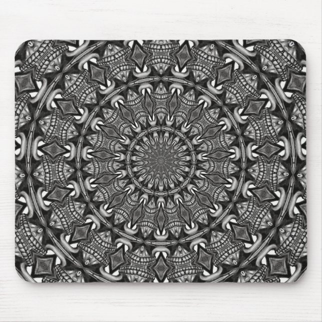 Alfombrilla De Ratón Mandala monocromática (Frente)