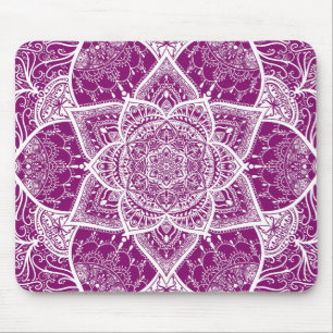 Alfombrilla De Ratón Mandala morada y blanca - Loergann en Dahlia