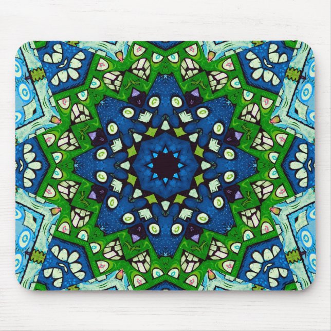 Alfombrilla De Ratón Mandala Mosaic Rosette Boho Retro Hippie (Frente)