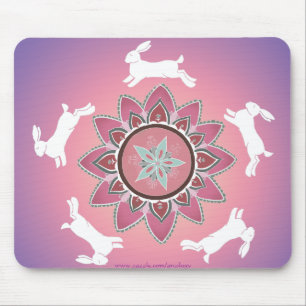 Alfombrilla De Ratón Mandala Mousepad del conejo del baile