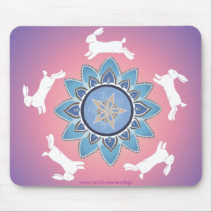 Alfombrilla De Ratón Mandala Mousepad (trullo) del conejo del baile